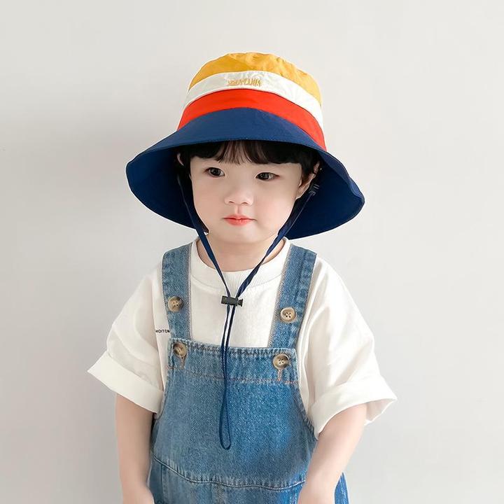 儿童帽子渔夫帽春秋季男女童出游防晒帽宝宝夏季遮阳帽大檐太阳帽