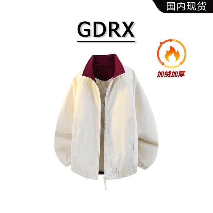 GDRX轻奢男装保暖加厚棉服冬季潮流保暖极简男款立领轻奢棉衣外套