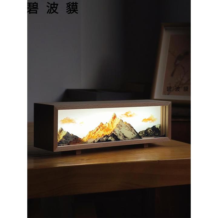 梅里雪山日照金山创意乔迁桌搭摆件七夕情人节生日礼物小夜氛围灯