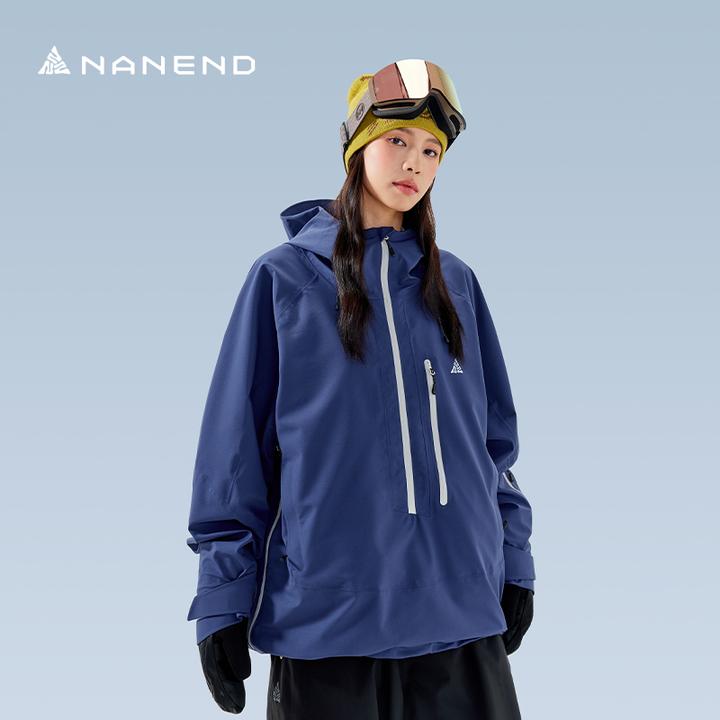 Nanend南恩滑雪服女半套头宽松滑雪衣防水防风保暖外套男雪服上衣