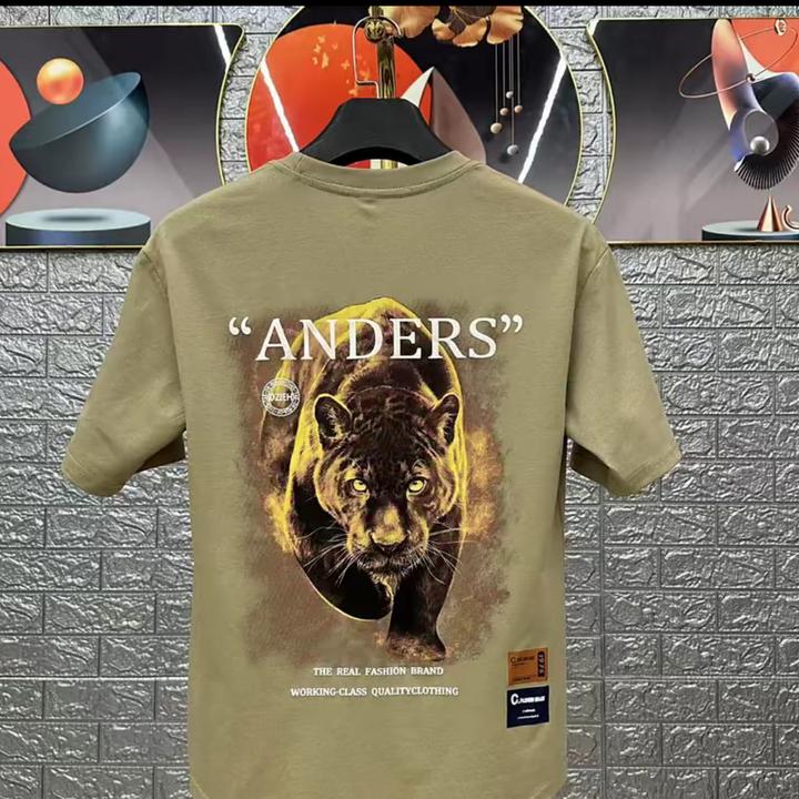 夏季新款潮流男士短袖t恤字母印花时尚百搭青春流行圆领百搭休闲