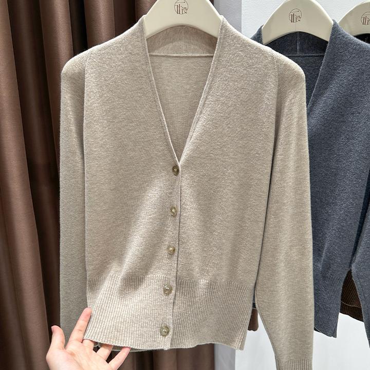 高级感V领针织开衫外套女2025秋冬新款长袖毛衣披肩外搭欧货上衣
