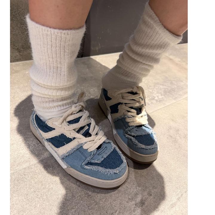 COCOLINDA | 复古拼接牛仔布休闲板鞋X2844