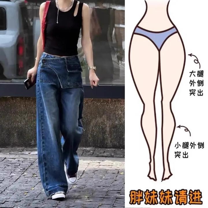 2025直筒高腰显瘦大码阔腿显瘦夏日松弛感女款牛仔裤阔腿裤