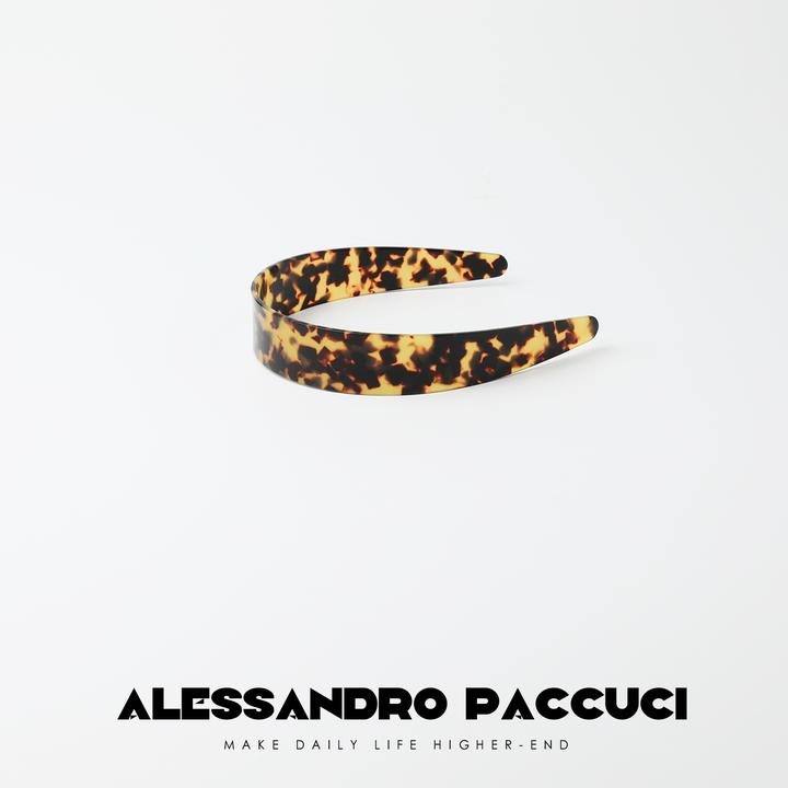 AP洛哥42019AS 玳瑁色手工抛光压弯百搭时尚简约宽边发箍