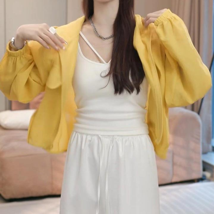 2025年夏季新款女装外套防晒衣宽松休闲百搭薄款纯色防晒衫设计感