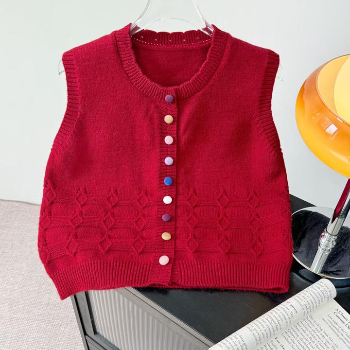 女童毛衣马甲2025儿童春秋款针织背心女大童春季休闲外穿韩范上衣
