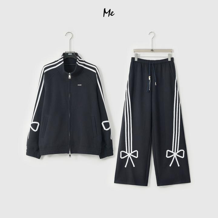 ME【蝴蝶结卫衣套装】阿拉善绵羊毛圈圈呢显瘦时尚套装MESA2998