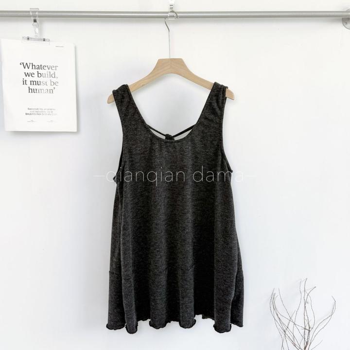 芊芊大码秋季简约宽松型设计感吊带背心裙子【HX050】