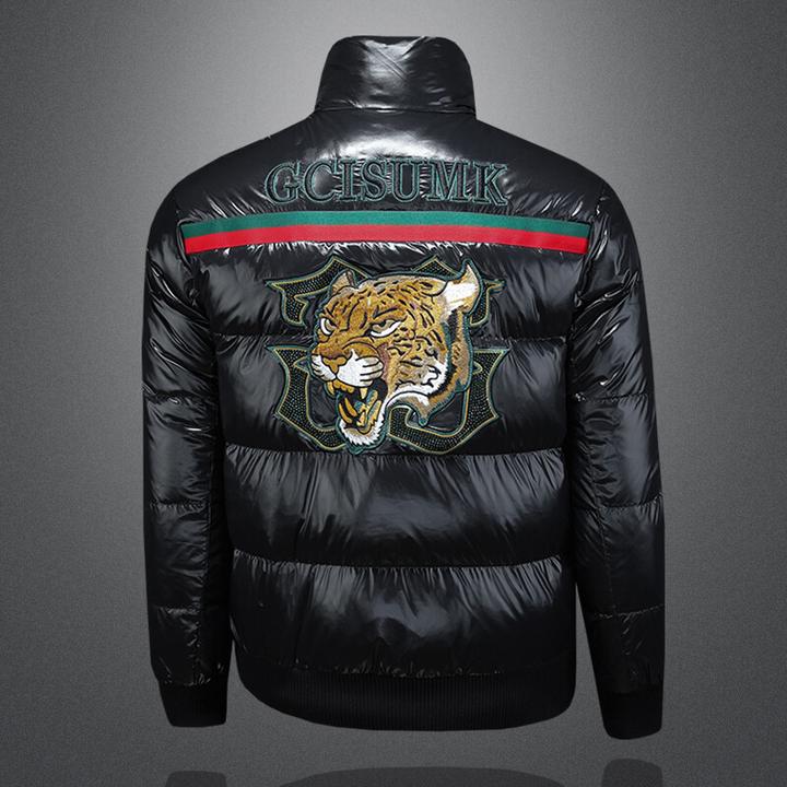 高端时尚冬季新款刺绣男士羽绒服潮牌痞帅休闲百搭加厚保暖外套男