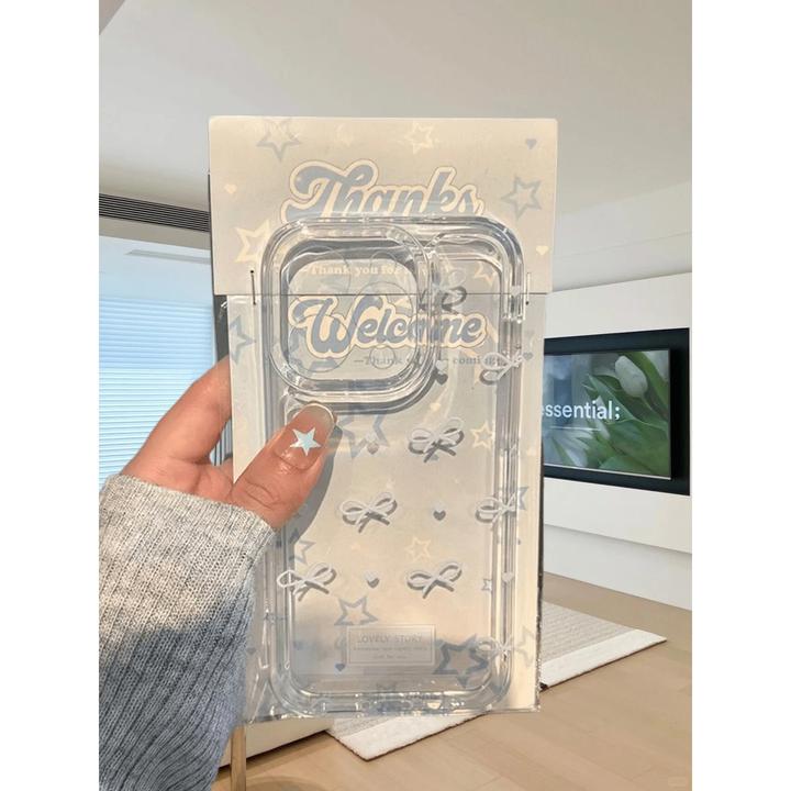 KEWU蓝色波点蝴蝶结适用iPhone16苹果15手机壳华为vivo小米oppo