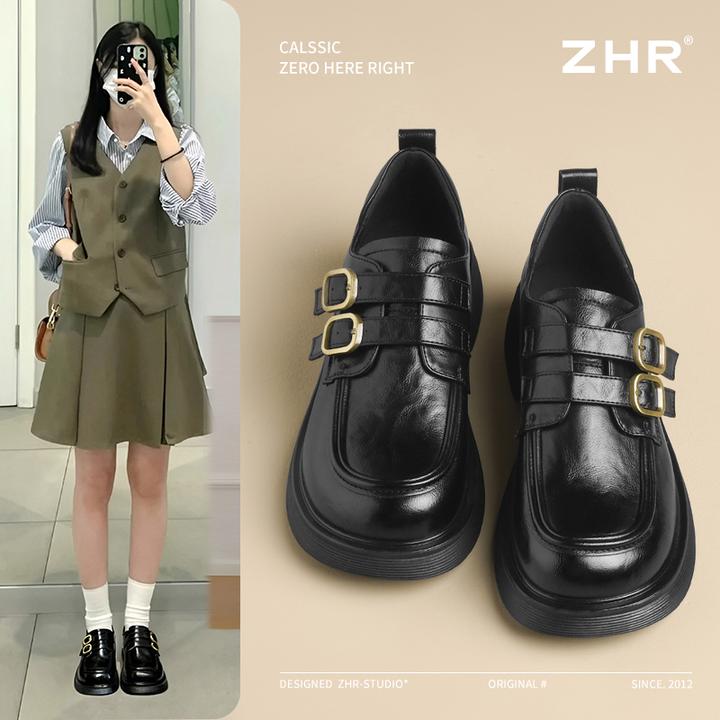 ZHR则则通勤百搭乐福鞋复古小皮鞋2025春季新款厚底英伦单鞋轻便