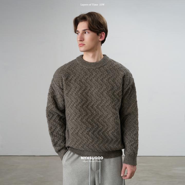 NYHSUGOO/南乙秋冬18支合股北极绒毛纱针织高克重3988男士毛衣