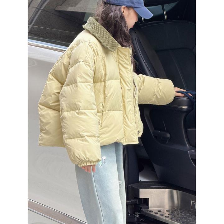 K30274孙小美90白鸭绒灯芯绒领女童羽绒服儿童短款冬装保暖外套