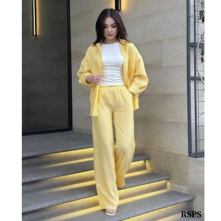 RSPS2025夏季新品欧美风慵懒极简风时尚套装显瘦特显白衬衣阔腿裤