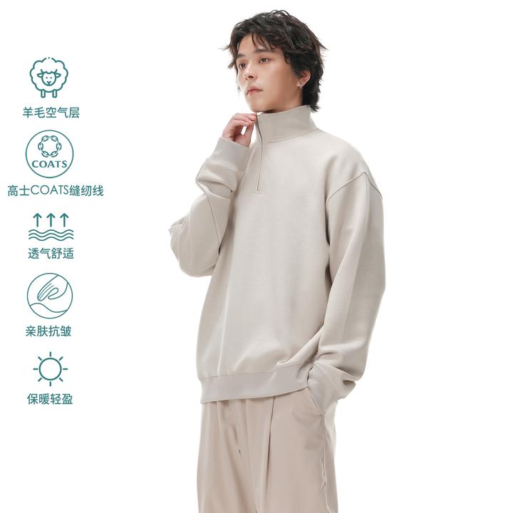 TUICHAOBRD羊毛空气层立领卫衣高士线秋冬新品