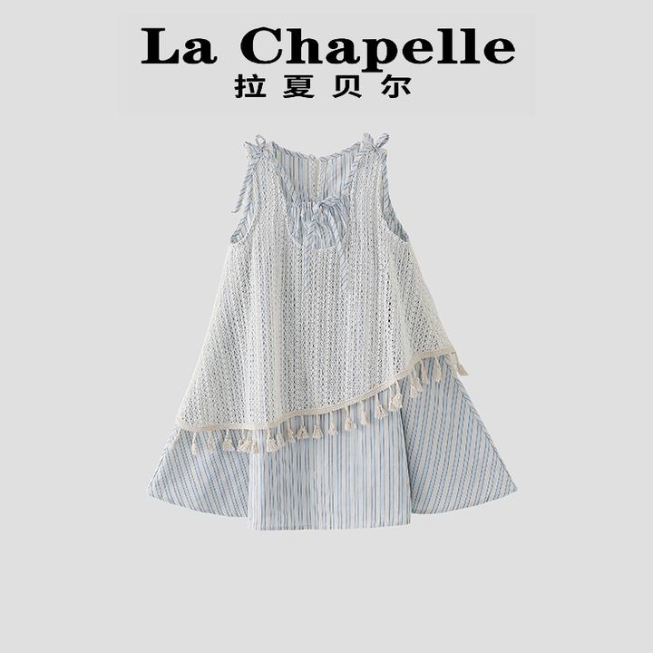 La Chapelle【拉夏贝尔】夏季新款洋气假两件花边汉服连衣裙LD459