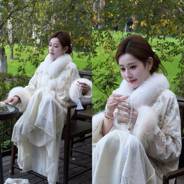 【婷婷】《雪落年年》 暖玉流光 新中式钉珠羽绒套装TT2SDTY2617