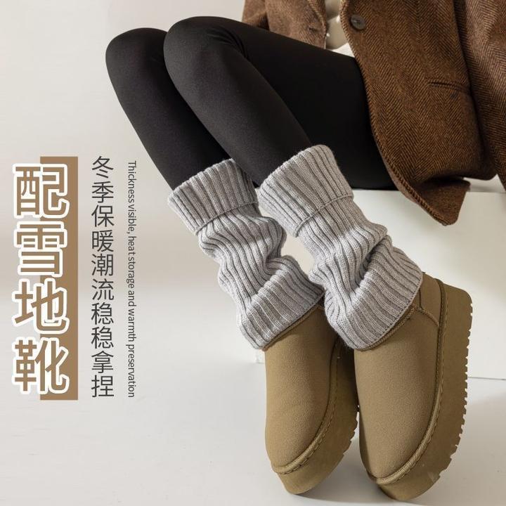 针织袜雪地袜套秋冬辣妹堆堆jk袜子百搭加厚保暖小腿外穿宽松潮流
