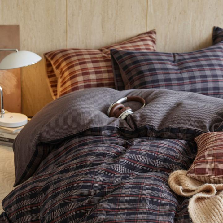 【双层纱合集】/vintage设计师定制四件套秋冬全棉亲肤格纹复古原创