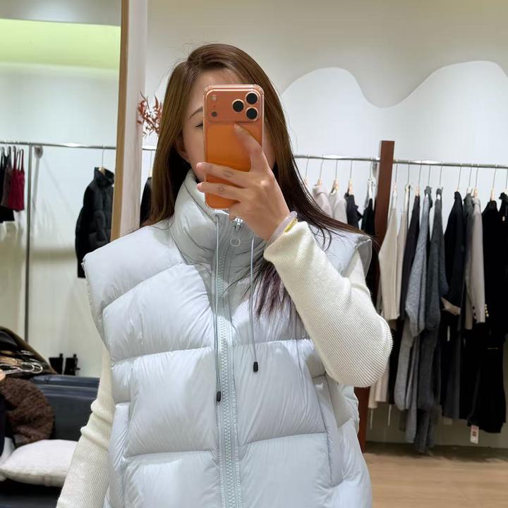 保暖羽绒马甲女冬季2025新款双拉链立领百搭白鸭绒外套