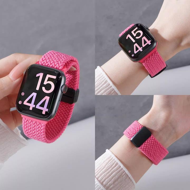 适用apple苹果手表iwatchs11表带编织S10磁吸智s9运动女尼龙腕带