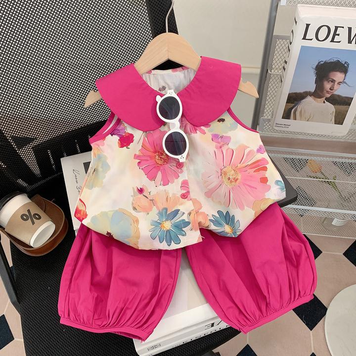 【米家原创】女童套装夏装2025新款时髦宝宝公主衣服裤子两件套夏季