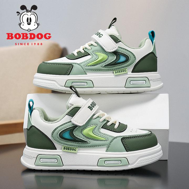 巴布豆儿童鞋板鞋男童休闲运动鞋3到6岁中大童6-12岁秋冬皮面防水