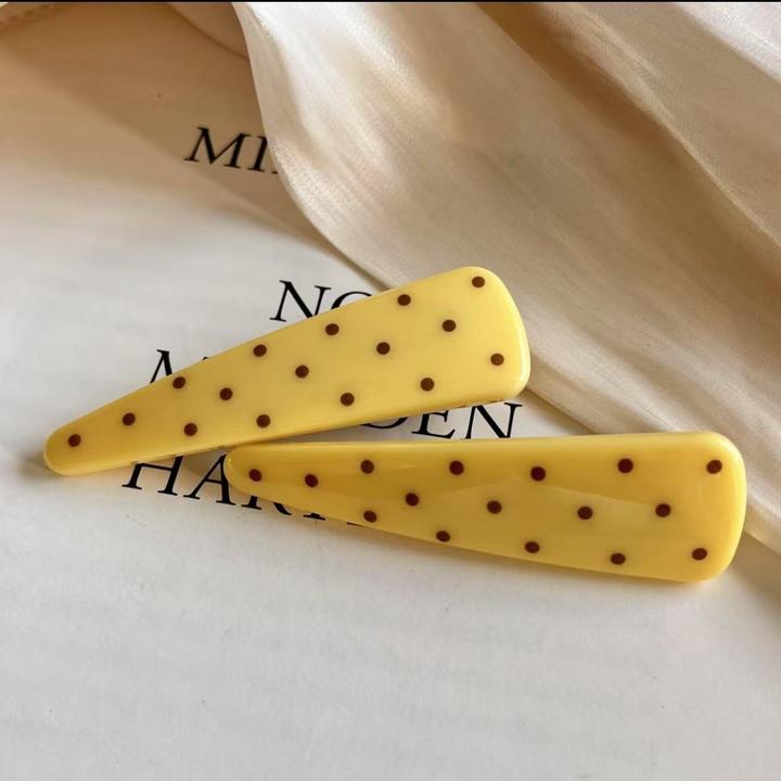 高级感黄色波点刘海夹简约风元气感头饰发饰女前额侧边夹刘海夹子