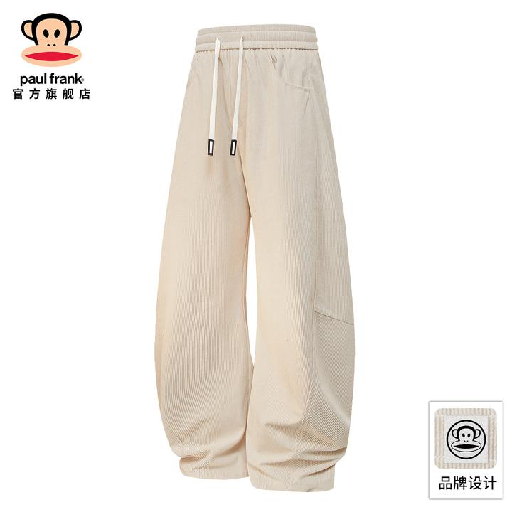 paul frank/大嘴猴潮牌宽松弯刀休闲裤男秋冬新款垂感舒适阔腿裤