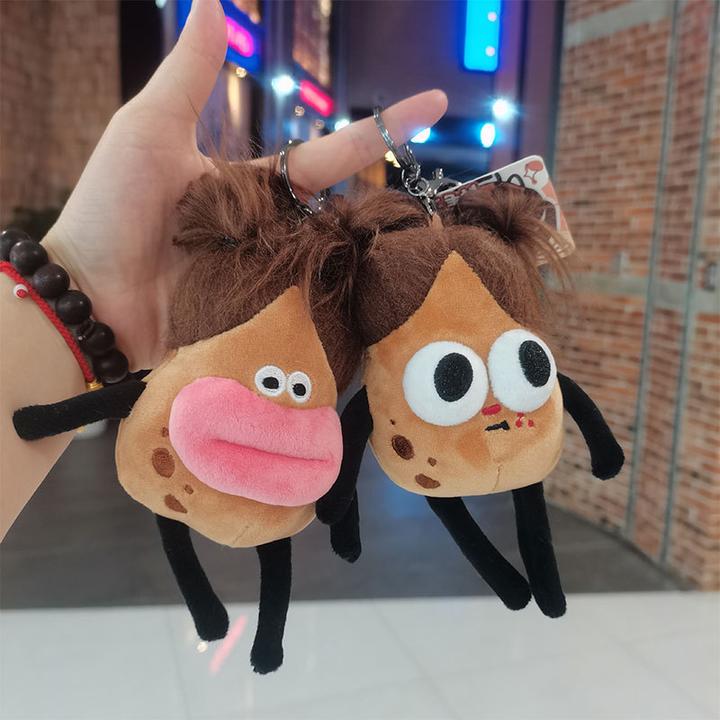 炸毛搞怪土豆君毛绒玩偶挂件网红香肠嘴布棉花娃娃卡通钥匙扣