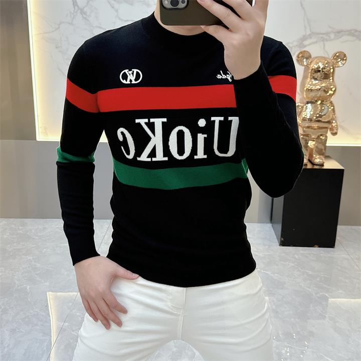 度尚-2025秋冬新款欧版男士轻奢高品质秋季毛衣针织衫套头5097