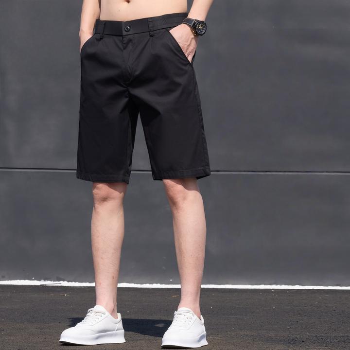 冰丝透气休闲西裤短裤男士夏季薄款外穿高级感纯色五分中裤子