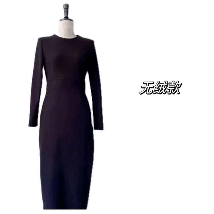 MEIPEI 简约风｜长袖无绒气质连衣裙24011147/24011148
