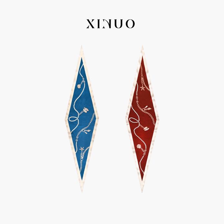 xinuosichou惜诺 乌托邦之风 100%桑蚕丝丝巾系脖经典百搭菱形巾