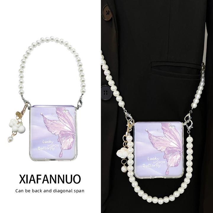 蝴蝶适用荣耀magicvflip2手机壳新款magic华为v flip折叠屏可斜挎