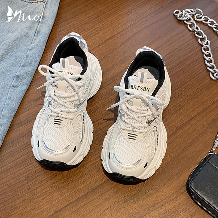 M01老爹鞋女鞋子2025新款爆款夏季透气小白鞋增高厚底休闲运动鞋