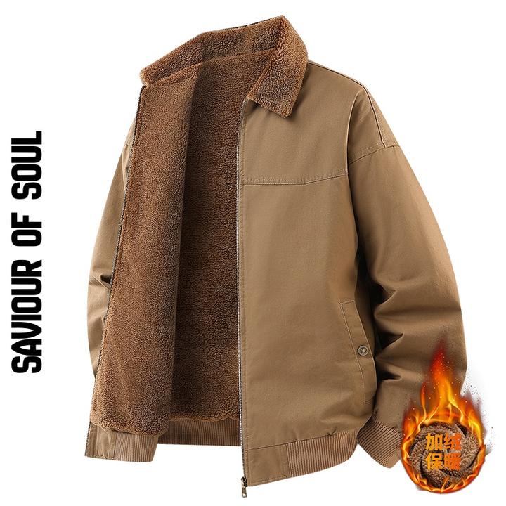 SAVIOUR OF SOUL新款冬男士棉服工装外套户外羊羔绒加厚保暖夹克
