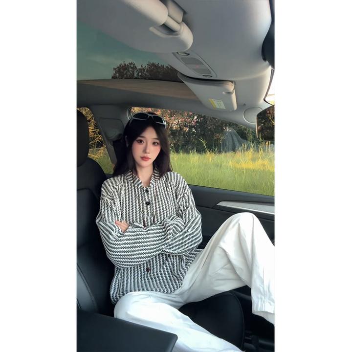 美式复古条纹长袖T恤男款春秋季新款宽松休闲百搭打底衫上衣男装
