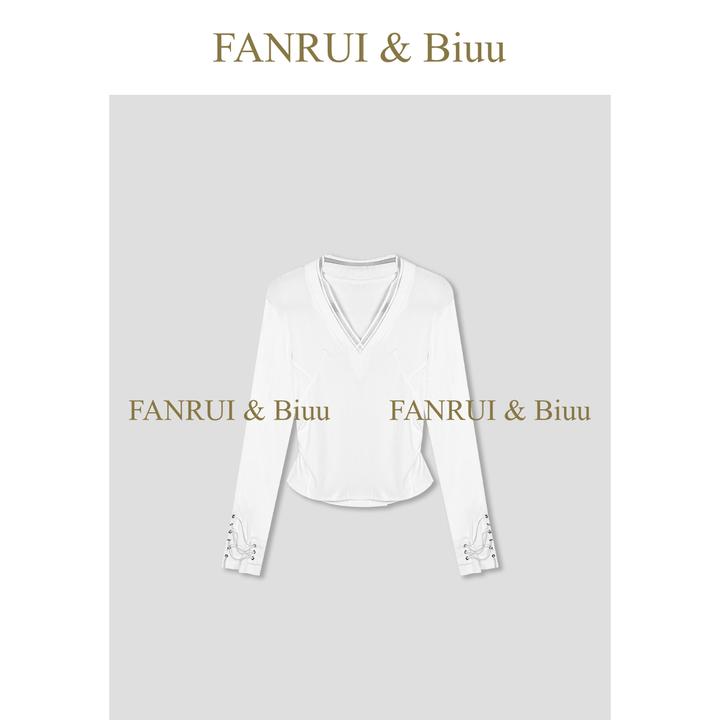 抖音双11泛芮「贝贝biuu」原创小众设计感时髦洋气长袖上衣女B17844