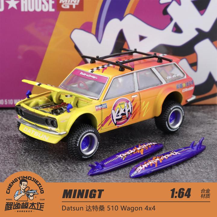 MINIGT 164 Datsun 达特桑 510 Wagon 4x4 合金车模 KHMG210
