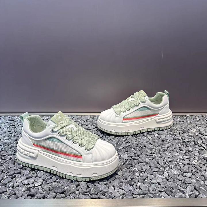 男鞋时尚休闲百搭厚底系带潮款夏季新款日常潮款男士鞋子拼色低帮