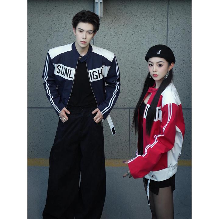 秋季美式复古立领夹克秋冬高级感机潮流外套情侣新款2025潮流外套