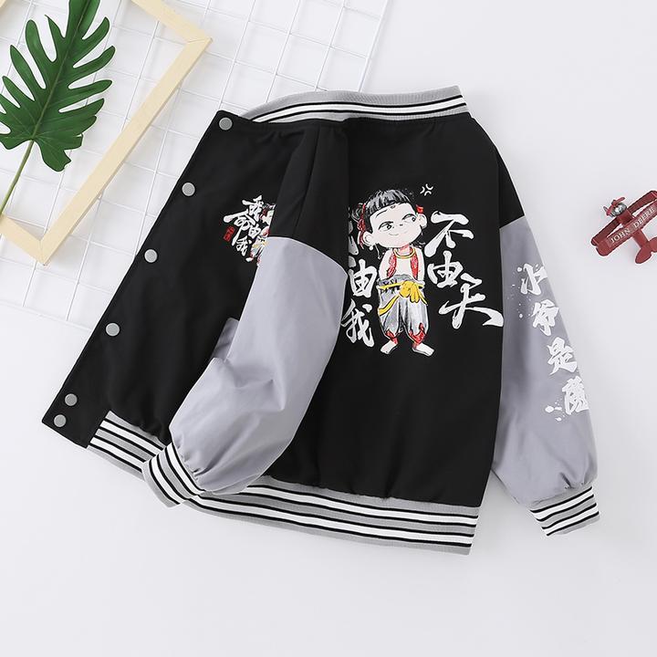 儿童外套男童春秋款2025新款洋气童装酷帅哪吒棒球服男孩夹克上衣