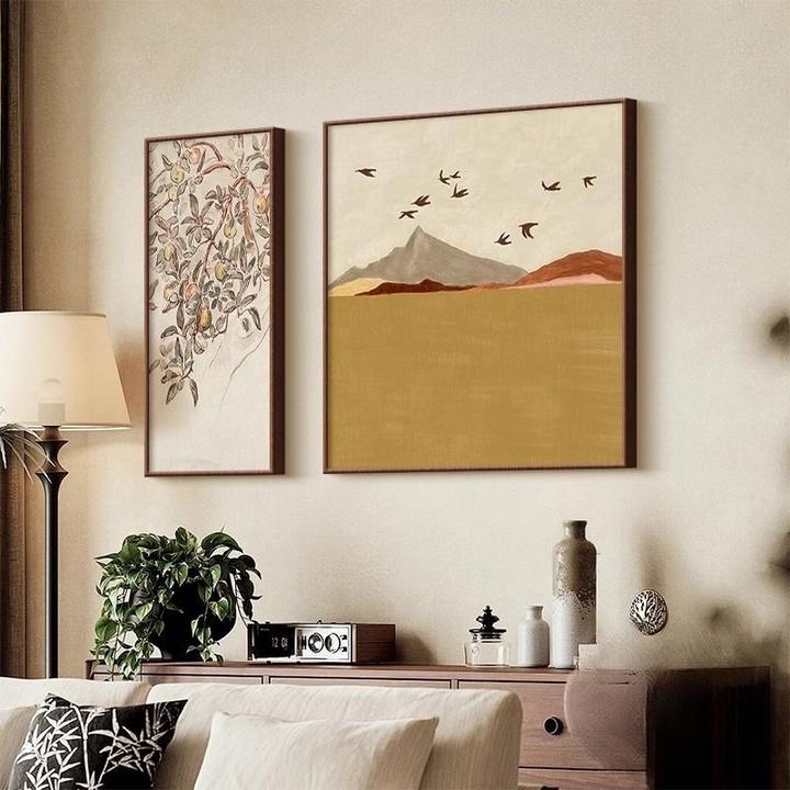 组合挂画背有靠山法式复古风餐厅装饰画饭厅背景墙客厅高级感壁画