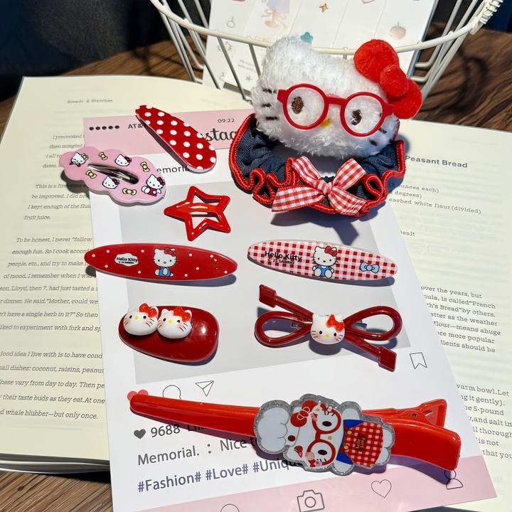 仙女风日韩女可爱风发夹边夹刘海夹kitty猫发饰韩版