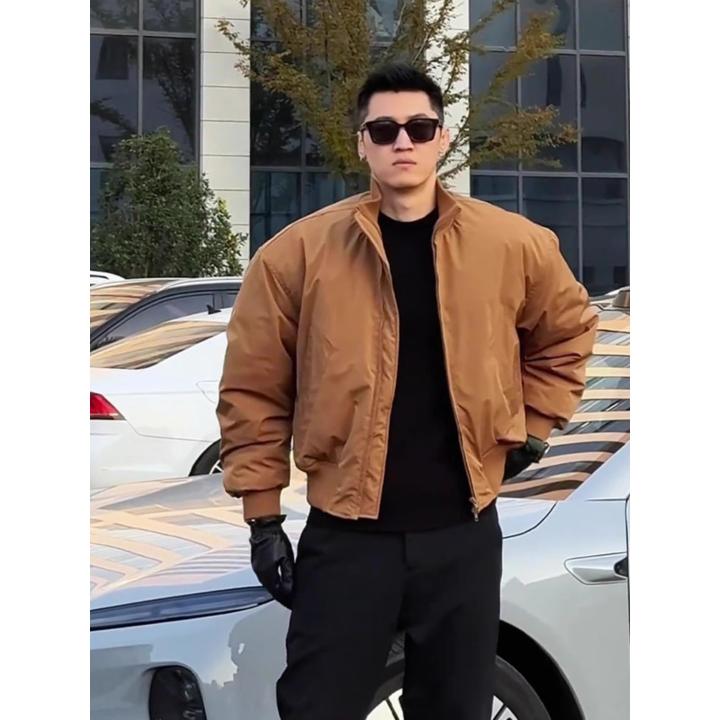 潮流bomber夹克棉服男款冬季痞帅风cleanfit飞行服棉衣棒球服外套