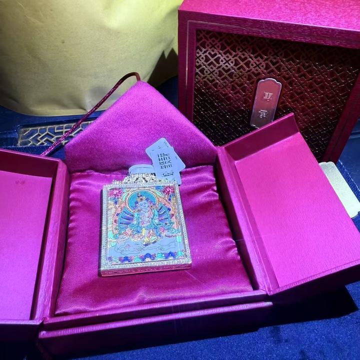 双面唐卡·普贤菩萨搭配黄财神（龙·蛇）八大守护热贡唐卡