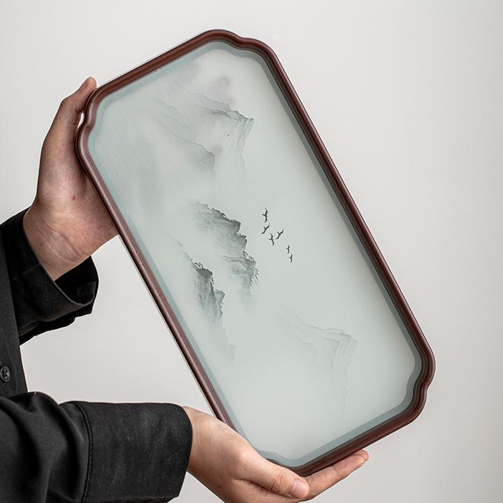 干泡茶盘玻璃轻奢现代高级感2025新款家用功夫茶具茶台小型托盘