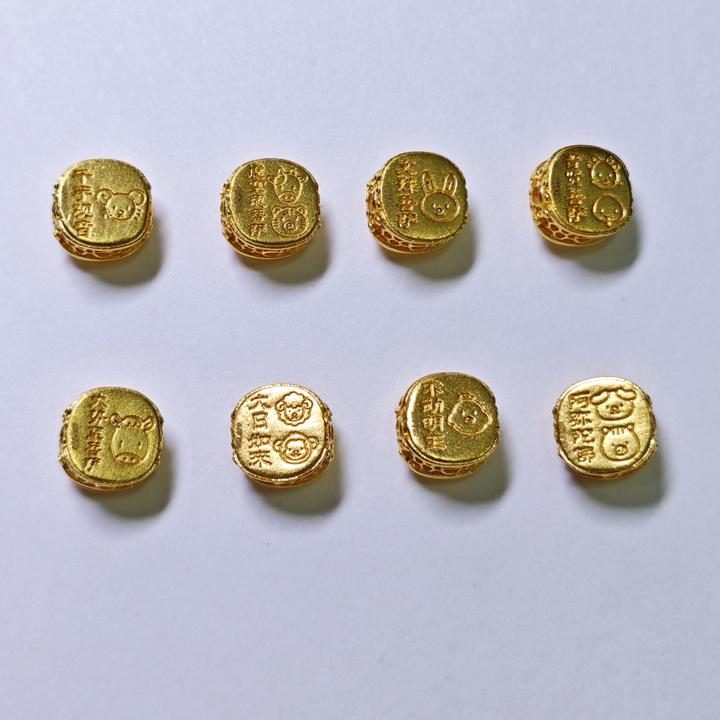 素竹足金金料古法八大守护